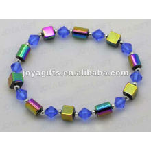 Hematite Rainbow Square Beaded bracelet